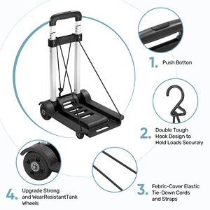 Cesta de Almacenamiento Plegable de PET+PE para Cocina y Baño, Carro de Equipaje Portátil de Una Sola Capa con Ruedas, Multifuncional - Product Image 3