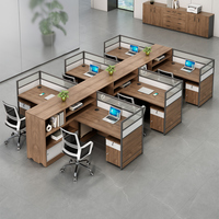Meubles de bureau modernes modulaires convertibles en bois gris, design de bureaux pour employés blancs