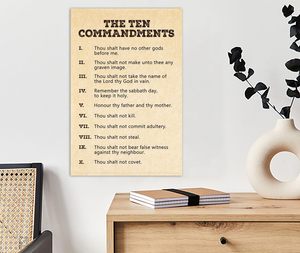 Stampa Artistica Decorativa da Parete con Versetti Biblici del Vecchio Testamento, <span class=keywords><strong>Decalogo</strong></span>, Senza Cornice - Product Image 3