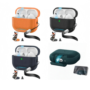 Étui pour écouteurs en TPU à texture litchi pour <span class=keywords><strong>Airpods</strong></span> 4, fermeture magnétique avec support de téléphone invisible, coque de protection pour <span class=keywords><strong>Airpods</strong></span> <span class=keywords><strong>Pro</strong></span> 3 - Product Image 1