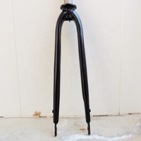 Fourche de vélo de route 700C, tube droit de 28,6 mm avec filetage, fourches à disque en acier, fourches rigides