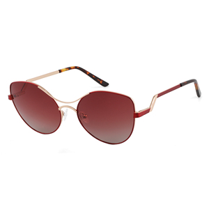 Lunettes de soleil œil de chat pour femmes, verres marron, monture métallique à bord complet, protection UV400, lunettes de soleil tendance pour adultes - Product Image 5