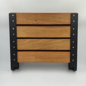 Asiento de ducha de pared plegable de madera de teca en forma de U moderno banco de montaje en silueta montado para uso en el baño accesorios de Ducha