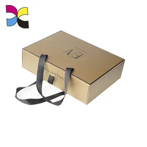Крупная жесткая подарочная картонная коробка с ручками CMYK с индивидуальной печатью
