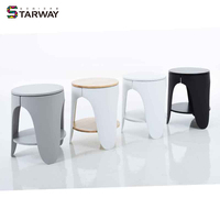 Table basse ronde minimaliste de Style nordique MDF frêne PP usine en plastique meubles de maison en gros