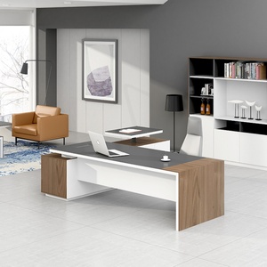 Luxury Modern Home Office Desk New Design Executive Modern Office Desk with <b>Drawer</b> Big Boss Wooden Panel Table Furniture - Product Image 3