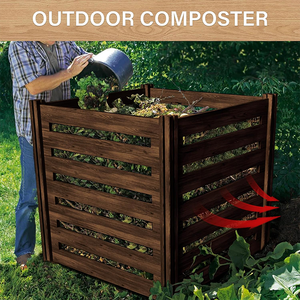 Grande poubelle extérieure en <span class=keywords><strong>bois</strong></span> avec couvercle de climatisation rapide <span class=keywords><strong>Composteur</strong></span> <span class=keywords><strong>gratuit</strong></span> pour la maison et le jardin - Product Image 3