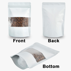 Sachet d'emballage alimentaire en aluminium avec fermeture éclair, argenté, 250 ml, pour bonbons, refermable, compostable, 200 g, en papier kraft, semi-transparent, à fond plat - Product Image 2