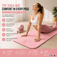 Tapete de Yoga TPE Ovalado con Impresión Personalizada, Antideslizante, Impermeable, Ecológico, Diseño Plegable para Pilates y Ejercicio