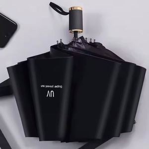 Modern New Design Mini Sun Rain Folding Umbrella Three-Folded with UV Protection Manual Control Business Gift for Adults 190T - Product Image 3