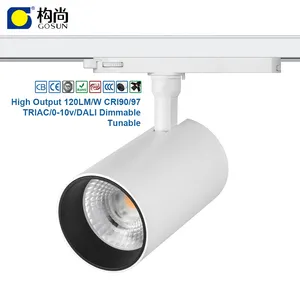 colorful 3 phase aluminum housing anti glare adjustable 4200-4600lm dimmable commercial 36W track light for shop