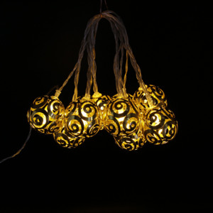 10 LED חלול תליון זהב כסף מתכת נורדי סגנון חג המולד קישוט craftvillage אורות חג מיני מחרוזת אורות - Product Image 4