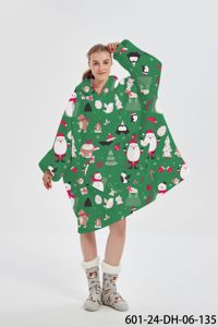 Factory Plush Christmas Wearable 100% Polyester OEKO-TEX Certified Customizable Blanket <strong>Hoodies</strong> Women <strong>Men</strong> Oversized Thick Warm - Product Image 2