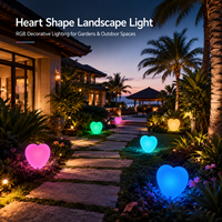 COOLQING Vente en gros de lampes LED RGB pour l'aménagement paysager, étanches IP65, certifiées CE, télécommandées, pour Noël, Halloween, mariage, maison, jardin, en forme de cœur