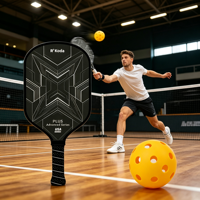 Raquette de pickleball personnalisée pour adultes, 16 mm, en fibre de carbone, noyau en nid d'abeille PP, motif personnalisé, vente en gros