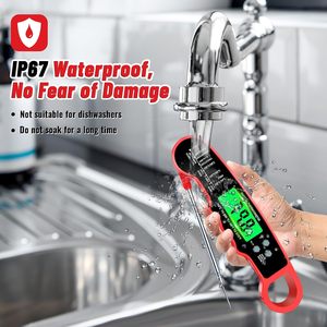 M цифровой водонепроницаемый термометр для мяса, мгновенное считывание, бытовой гриль для барбекю, конфета, индейка, для говядины, кухни, для приготовления пищи, подсветка для выпечки - Product Image 6