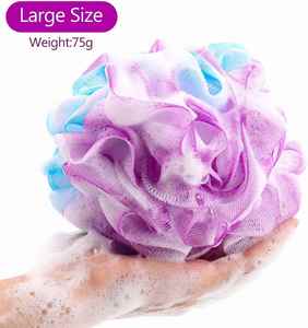 Fashion Long Two-Color Exfoliating <b>Shower</b> <b>Sponge</b> Mesh PE Material Bath Ball Brush for Body Cleaning Smell Removal - Product Image 2