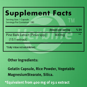 Vente en gros OEM - Personnalisable - Extrait d'écorce de pin |   180 Capsules |   Complément alimentaire sans OGM, sans gluten |   Haute puissance - Product Image 2