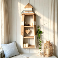 Étagère murale flottante phare rustique, décoration nautique côtière, art mural, organisateur de rangement pour chambre et salle de bain