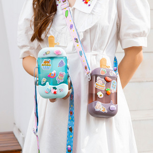 Yafchi Ice Cream Popsicle <b>Cup</b> <b>Plastic</b> With Strap Outdoor Travel Student Gift Bpa Free - Product Image 2