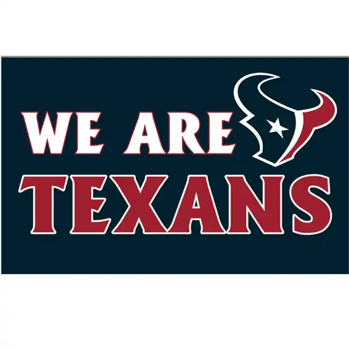Sublimation print 3x5ft Polyester NFL outdoor support red black white green yellow banner flag custom the houston texans flags