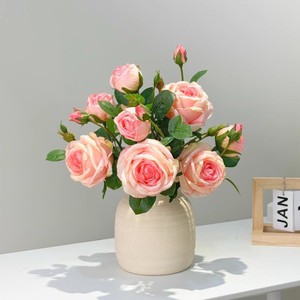 Bouquet de roses artificielles en soie, arrangement floral pour mariage, décoration intérieure, écologique, moulage par injection, style Art déco - Product Image 2