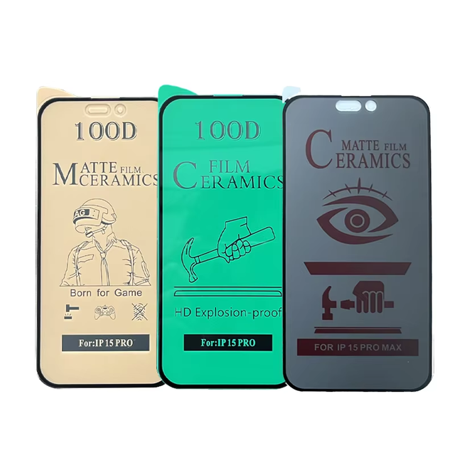 High Quality 100D Full Cover Ceramic Phone Screen Protector for iPhone 17 16 15 14 13 12 Matte HD protection Phone Screen Film