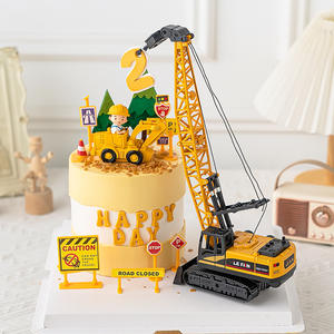 Grue gâteau décoration pelle bulldozer ingénierie voiture enfants anniversaire dessert <span class=keywords><strong>table</strong></span> décoration gâteau toppers - Product Image 6