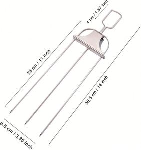 Nouvelles brochettes rotatives en métal personnalisées pour grillades et rôtissages de viandes, légumes et guimauves - Product Image 3