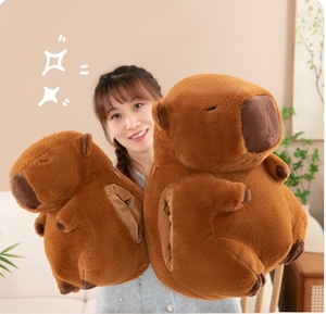 JM capibara borsa acqua graziosa copertura di peluche per alleviare il dolore periodo di crampi calore invernale scaldamani animali imbalsamati giocattolo - Product Image 5
