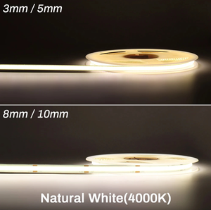 ไฟแถบ LED แบบยืดหยุ่น COB ขนาด 8 มม. DC12V 24V แรงดันต่ำ ไฟเส้นตรงแบบติดตั้งเองได้ ไม่มีจุดแสง สำหรับตู้โชว์ใต้ตู้ - Product Image 5