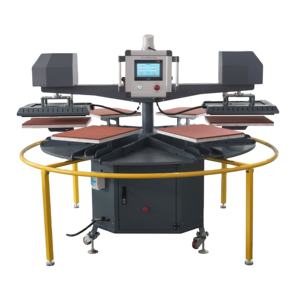 J Totalmente automático de doble cabezal Seis estaciones Prensa plana Sublimación neumática Máquina de prensa de calor de hierro 40*60 - Product Image 3