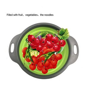 Multifunction <b>Plastic</b> Folding Kitchen Drain <b>Basket</b> Steamer Vegetables Fruit <b>Baskets</b> Wash Bowl - Product Image 2