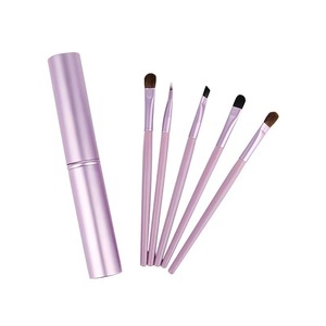 Lot de 5 pinceaux de maquillage portables à long manche pour fard à paupières, pinceaux cylindriques multicolores pour les yeux, outils de beauté - Product Image 5