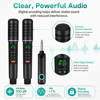 Microfono a Condensatore Wireless per Karaoke e Streaming dal Vivo, Sistema Professionale a Doppio Microfono Senza Fili