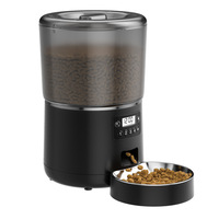Comedero Automático para Perros y Gatos de 4L, Recargable, Inteligente, con Control Remoto WIFI, Adaptador Universal Desmontable, Temporizador y Dosificador de Alimentos