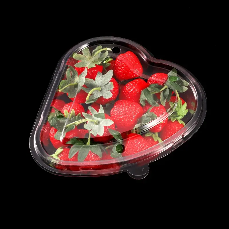 Wholesale Disposable Plastic Cherry Tomato Heart Shape Supermarket Packaging Boxes For Chocolate Packaging