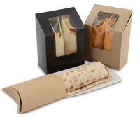 Conception personnalisée Caja De Burrito jetable de qualité alimentaire Tortilla Burrito Bol et enveloppe Tacos Sandwich Boîte d'emballage pour fast-food