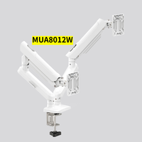 Support de bras double pour écran de 13 à 34 pouces réglable Support de moniteur d'ordinateur blanc