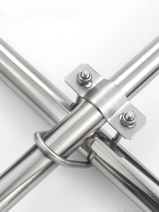 304 Stainless Steel Double U-Shaped Bolt <strong>Screw</strong> with 2 Female and <strong>1</strong> Baffle Cross U-Shaped Buckle Plain Finish - Product Image 2