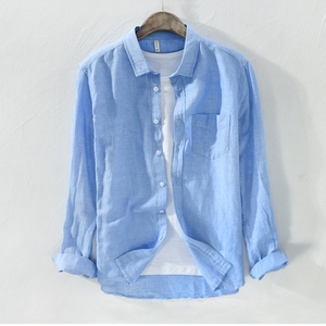 Camicia Bianca da <span class=keywords><strong>Uomo</strong></span> in Fibra Verde all'Ingrosso, Abbigliamento Personalizzato di <span class=keywords><strong>Grandi</strong></span> Dimensioni, Camicia in Canapa e Cotone - Product Image 4