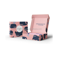 Boîtes d'expédition en papier ondulé recyclable avec logo rose pour emballages cadeaux, chaussures, vêtements, colis postaux pour les petites entreprises