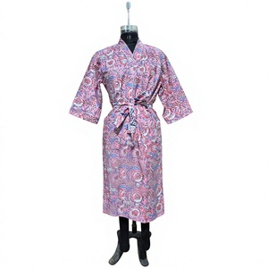Robe Cache-Cœur Longueur Genou à Imprimé Floral et Nœud au Col, 100% Coton, Formelle, Respirante, Tenue d'Été pour Femme - Product Image 1