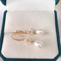 Anting Mutiara Air Tawar Asli SHDIYAYUN 2025 Model Bunga Plum untuk Wanita