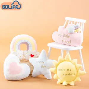 Ins plush soft cushion sun cloudy star rainbow pillows home decor safety decoration for kids