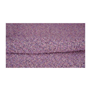 Tela Tweed de Primera Calidad Hecha en Corea, Color Rosa-Morado, Textura Suave Bouclé, Tela Textil Tejida Personalizada OEM y ODM - Product Image 1