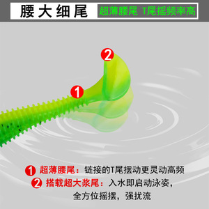 T-Tail Soft Bait 4 Inch Floating Lure For Bass Fishing Drop Shot Texas Rig - Product Image 5