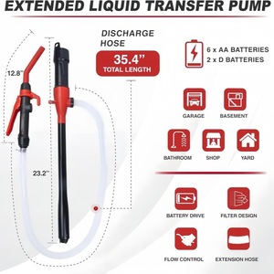 Maxxpro Portable Electric Fuel <b>Pump</b> 10L Min 3mm Outlet <b>Battery</b> Operated Plastic Body Oil Transfer <b>Pump</b> For Car Maintenance - Product Image 5