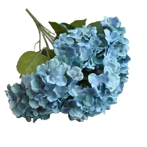 Suministro de fábrica Flores artificiales Impresión 3D toque real Hortensia artificial para la decoración del hogar de la boda