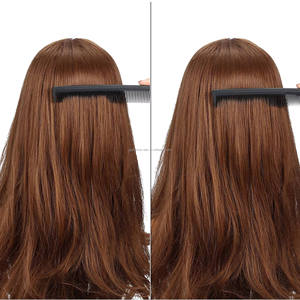 Vente chaude noir antistatique résistant à la chaleur en Fiber de carbone coupe de cheveux peigne de barbier à dessus plat pour salon et <span class=keywords><strong>maison</strong></span> - Product Image 6
